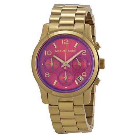 michael kors runway mk5939|Michael Kors Runway Chronograph Iridescent Pink .